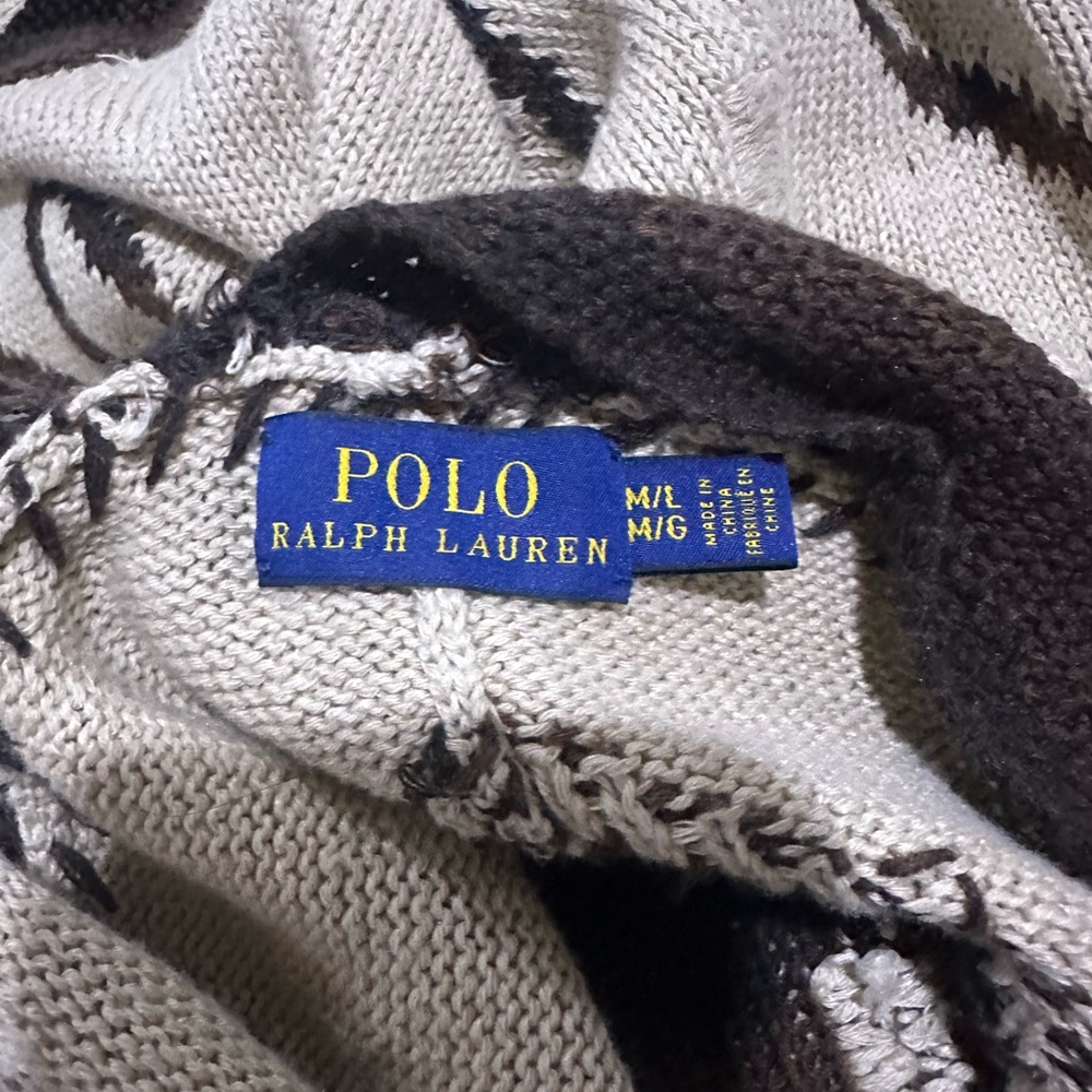 Ralph Lauren Native American Indian Blanket Poncho.  Cotton Linen Silk. NWOT - Picture 5 of 7